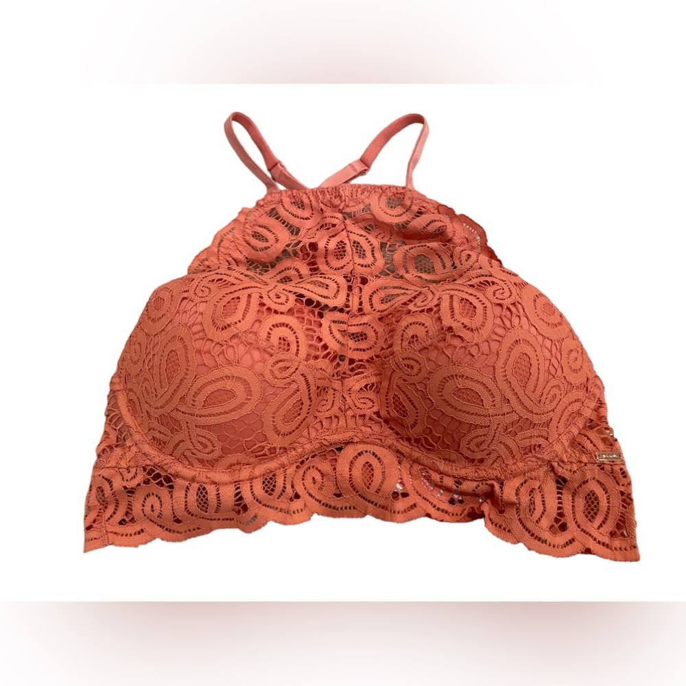 Victoria’s Secret PINK Series Lace High Neck Bralette in So Rosey - size Small.